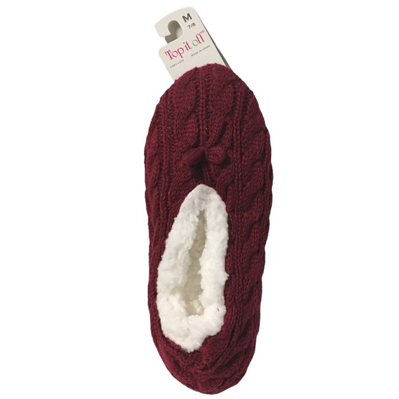 Top It Off Slipper Socks Red NEW NWT Size 7 / 8